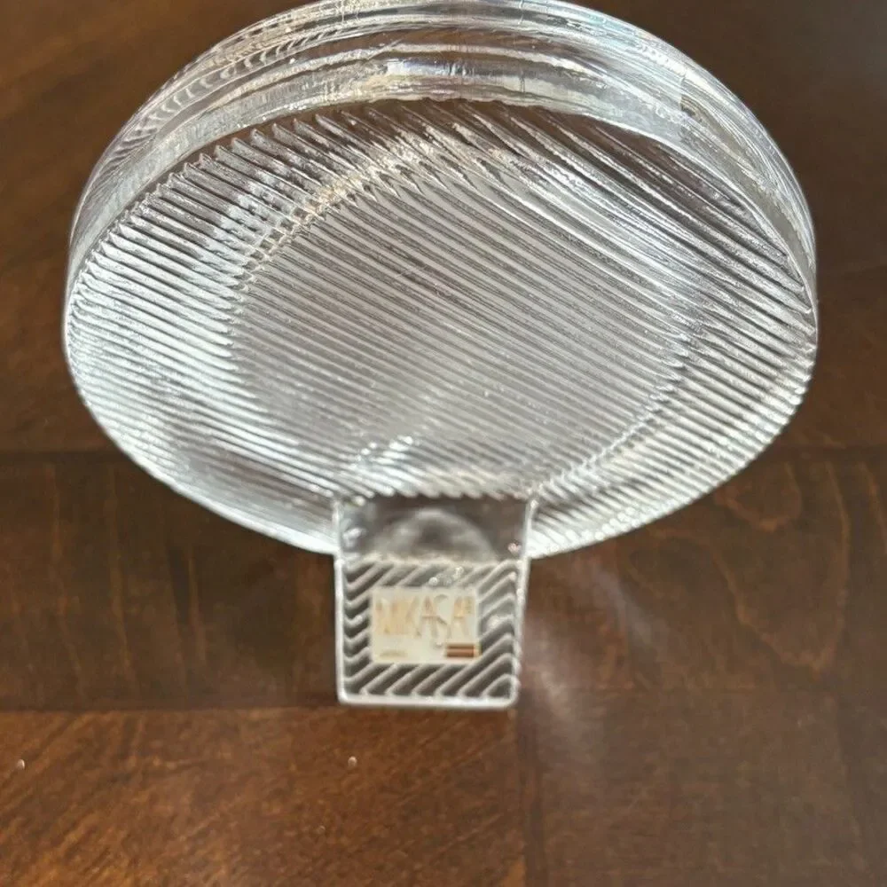 Mikasa Japan VTG Heavy Crystal Oval Picture Frame 5 X 7 Hollywood Regency Style